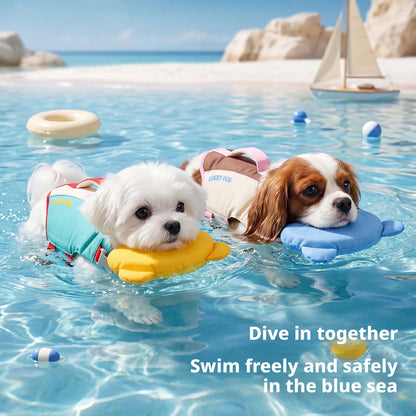 SHINEKNOT Summer Dog Life Jacket Portable Super Large Buoyancy Swimming Suit Small And Medium-Sized Dog Clothing