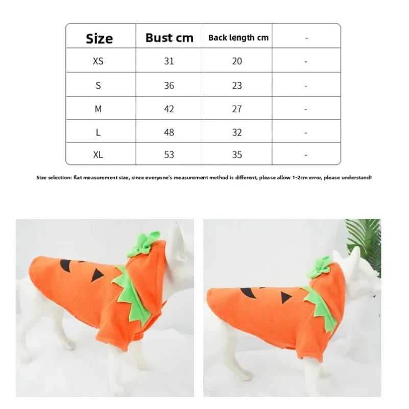 Hot Sale Halloween Pumpkin Pet Costume Autumn Winter Transformed Outfit Casual Daily Clothes For Dogs