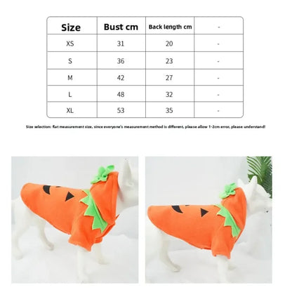 Hot Sale Halloween Pumpkin Pet Costume Autumn Winter Transformed Outfit Casual Daily Clothes For Dogs