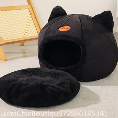 Winter Cozy Cave Pet Tent Bed Deep Sleep Comfort Cat Bed Mat Basket Indoor Warm Nest House For Small Dogs Cats