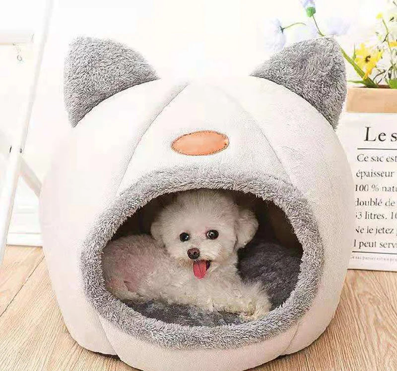Winter Cozy Cave Pet Tent Bed Deep Sleep Comfort Cat Bed Mat Basket Indoor Warm Nest House For Small Dogs Cats