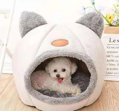 Winter Cozy Cave Pet Tent Bed Deep Sleep Comfort Cat Bed Mat Basket Indoor Warm Nest House For Small Dogs Cats