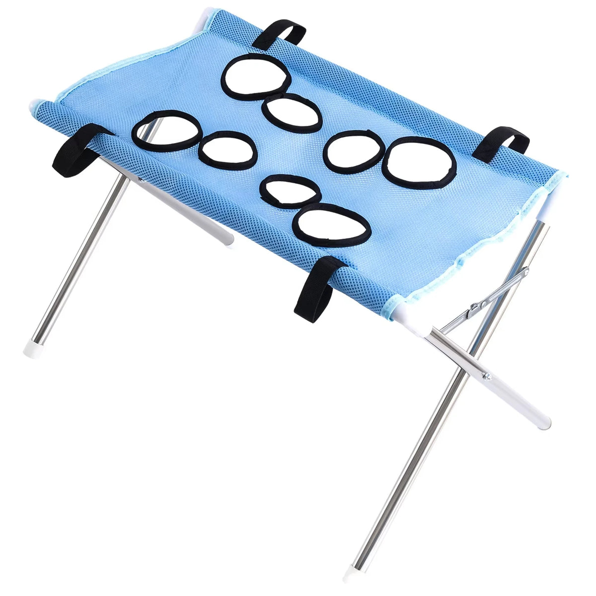 Breathable Pet Grooming Hammock Stand Foldable Dog Cat Nail Clipping Restraint Stainless Steel Care Table for Home Grooming Use