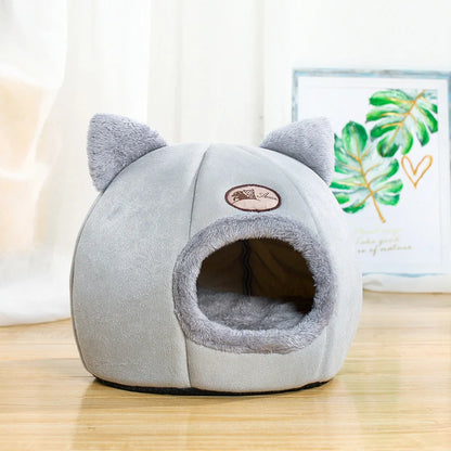 Winter Cozy Cave Pet Tent Bed Deep Sleep Comfort Cat Bed Mat Basket Indoor Warm Nest House For Small Dogs Cats