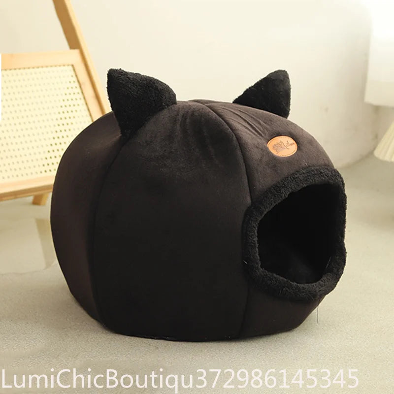 Winter Cozy Cave Pet Tent Bed Deep Sleep Comfort Cat Bed Mat Basket Indoor Warm Nest House For Small Dogs Cats