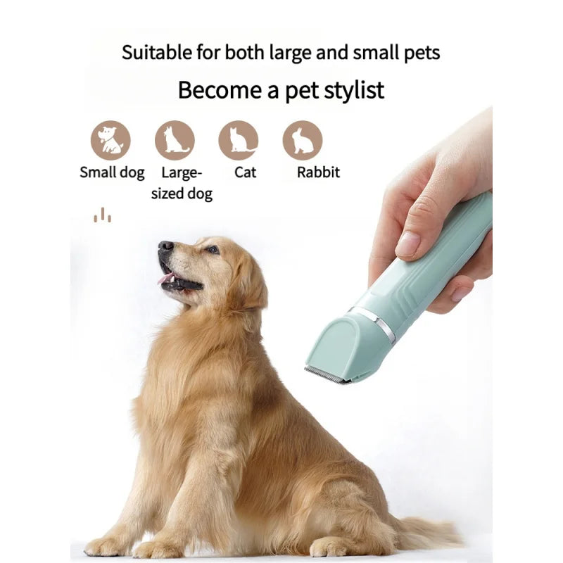USB Rechargeable 4 in 1 Electric Pet Hair Shaver High Power Low-Noise Pet Hair Trimmer 4 Different Blades Cat Dog Hair Clipper