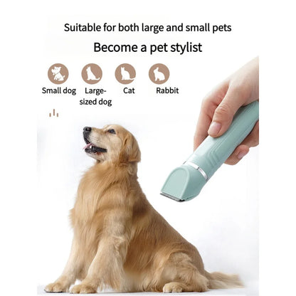 USB Rechargeable 4 in 1 Electric Pet Hair Shaver High Power Low-Noise Pet Hair Trimmer 4 Different Blades Cat Dog Hair Clipper