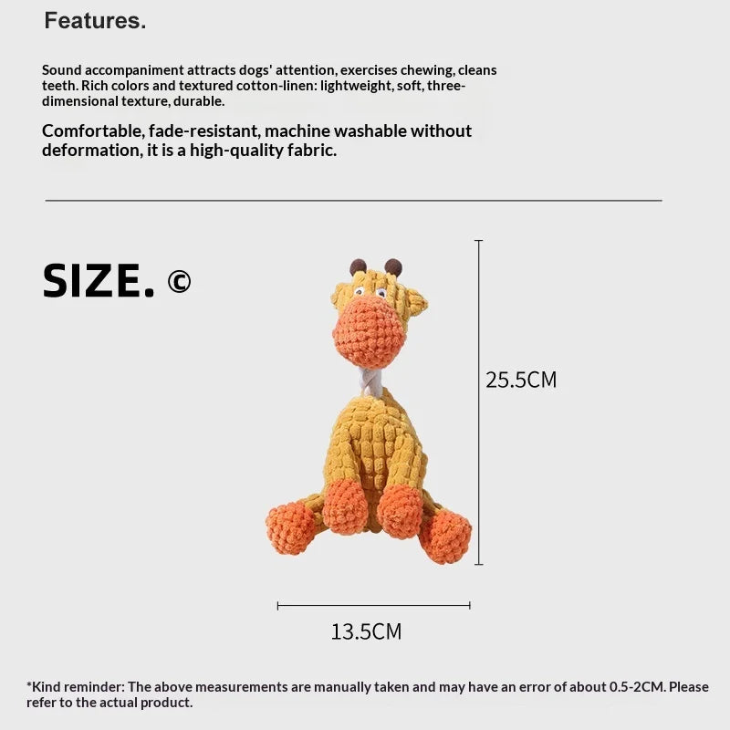 Sound-making plush toy pet, resistant to biting, interactive, entertaining, and suitable for teething and dental cleaning