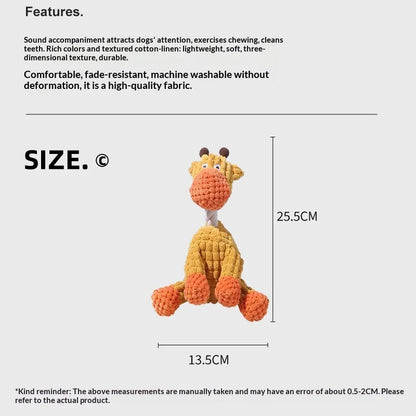 Sound-making plush toy pet, resistant to biting, interactive, entertaining, and suitable for teething and dental cleaning