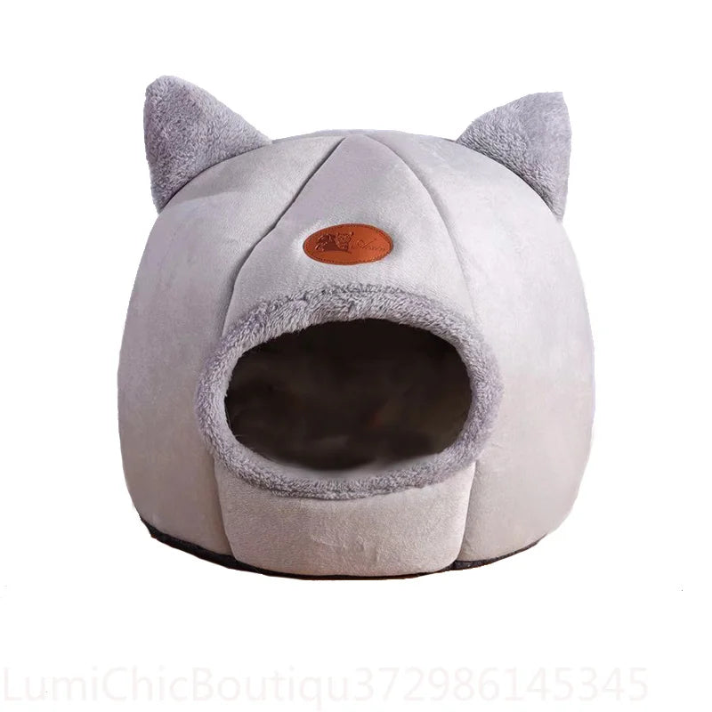 Winter Cozy Cave Pet Tent Bed Deep Sleep Comfort Cat Bed Mat Basket Indoor Warm Nest House For Small Dogs Cats