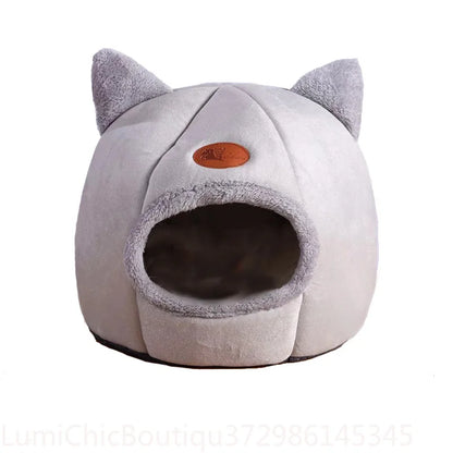 Winter Cozy Cave Pet Tent Bed Deep Sleep Comfort Cat Bed Mat Basket Indoor Warm Nest House For Small Dogs Cats