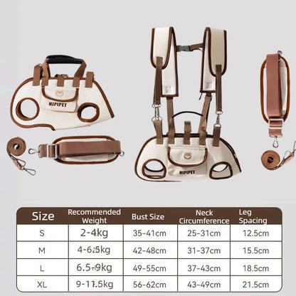 Portable Dog Carrier Bag Breathable Adjustable Dogs Transport Shoulder Bags Multi-functional Traction Backpack Pets Travel Bags