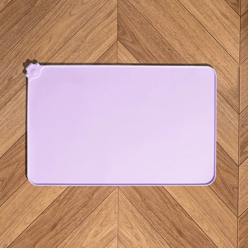 Silicone Dog Cat Feeding Mat Non-Slip Waterproof Pet Bowl Mat with High Lips Food Water Placemat Feeder Tray for Pet Supplies