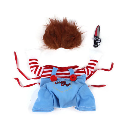 Dog Halloween Costume  Pet Transformation Dress Festival Funny Knife Holding Dog Clothes Cat Standing Dress Pet Dress Up
