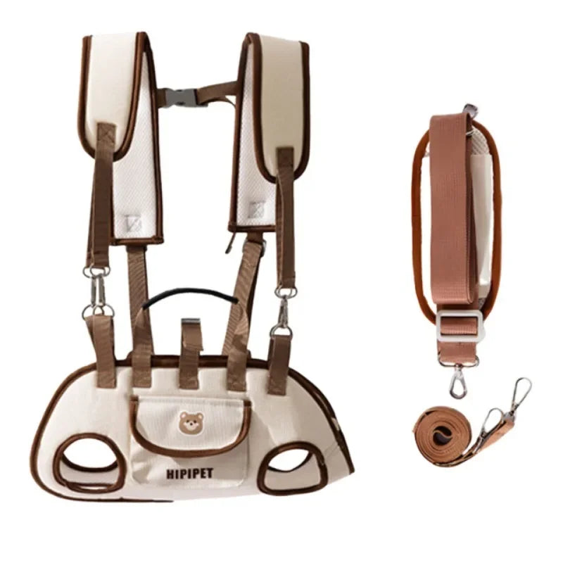 Portable Dog Carrier Bag Breathable Adjustable Dogs Transport Shoulder Bags Multi-functional Traction Backpack Pets Travel Bags