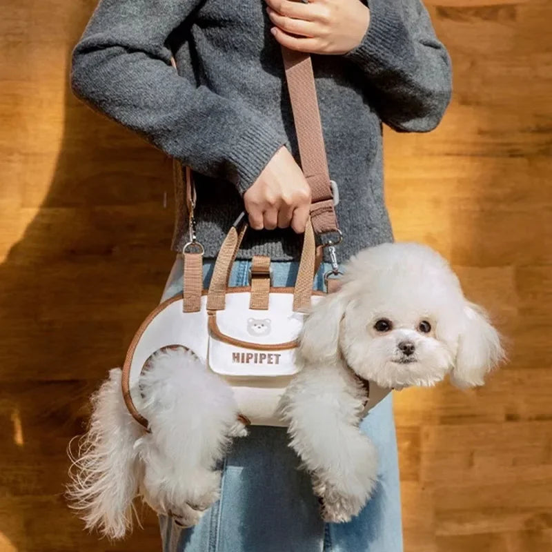 Portable Dog Carrier Bag Breathable Adjustable Dogs Transport Shoulder Bags Multi-functional Traction Backpack Pets Travel Bags