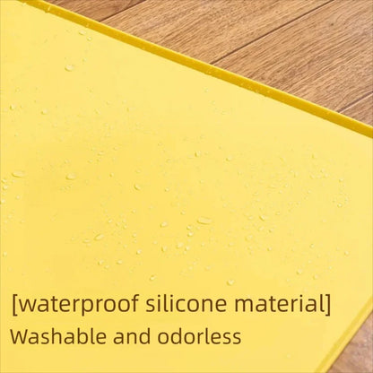 Silicone Dog Cat Feeding Mat Non-Slip Waterproof Pet Bowl Mat with High Lips Food Water Placemat Feeder Tray for Pet Supplies