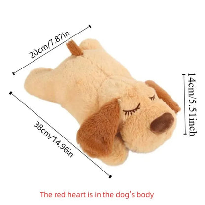 Sleep Aid Dog Heartbeat Toy Anxiety Relief Behavioral Training Lying Dog Fidget Toy Stuffed Animal Soft Puppy Plush Doll